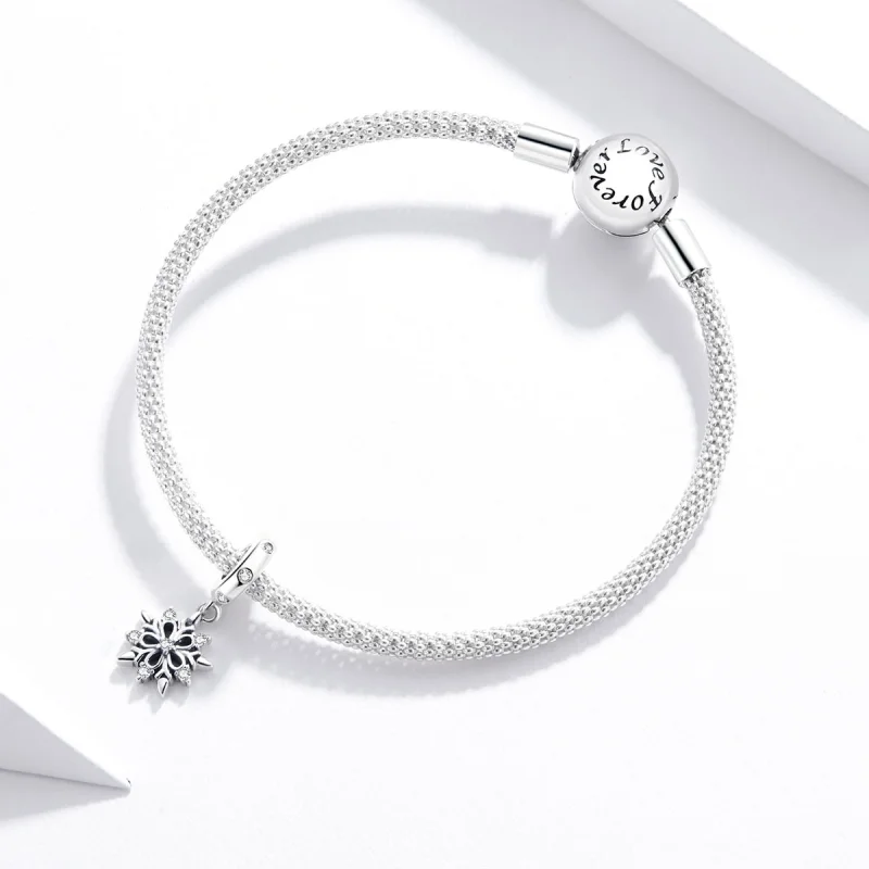 (afbeelding voor) Pandora Style Crystal Snowflake Dangle Hangende Bedel - SCC1649 - Bekijken 3