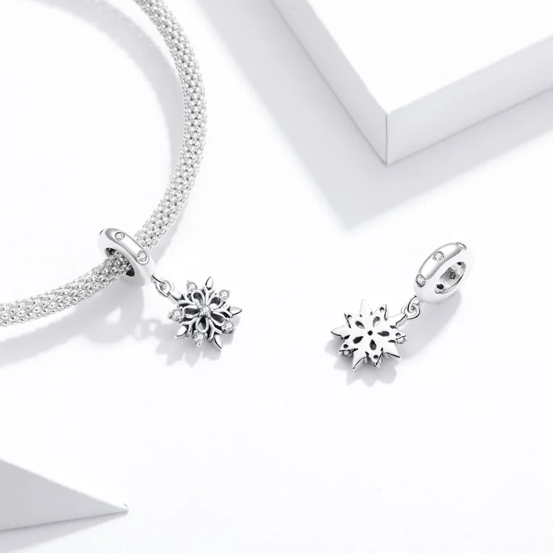 (afbeelding voor) Pandora Style Crystal Snowflake Dangle Hangende Bedel - SCC1649 - Bekijken 4