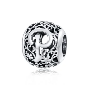 Pandora Style Opengewerkte bloemenletter P Bedel - SCC1444-P (afbeelding voor) Pandora Style Opengewerkte bloemenletter P Bedel - SCC1444-P