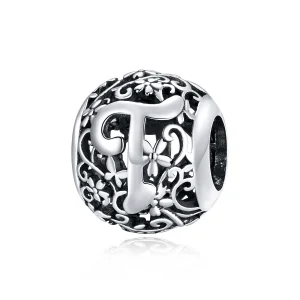 Pandora Style Opengewerkte bloemenletter T Bedel - SCC1444-T (afbeelding voor) Pandora Style Opengewerkte bloemenletter T Bedel - SCC1444-T