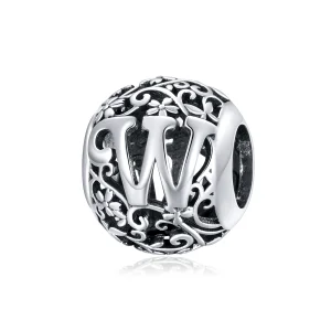 Pandora Style Opengewerkte bloemenletter W Bedel - SCC1444-W (afbeelding voor) Pandora Style Opengewerkte bloemenletter W Bedel - SCC1444-W