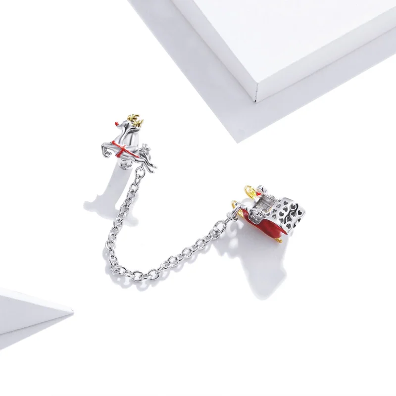 (afbeelding voor) Pandora Style Santa's Sleigh Safety Chain Veiligheidsketting - SCC1667 - Bekijken 2