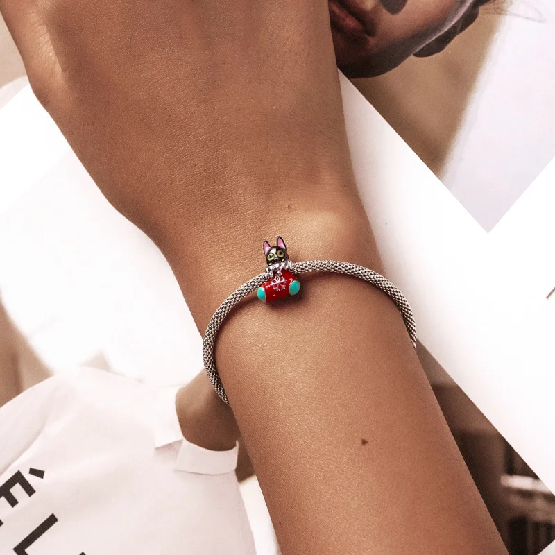 (afbeelding voor) PANDORA Kerstkousen kitten Bedel - SCC2036 - Bekijken 5