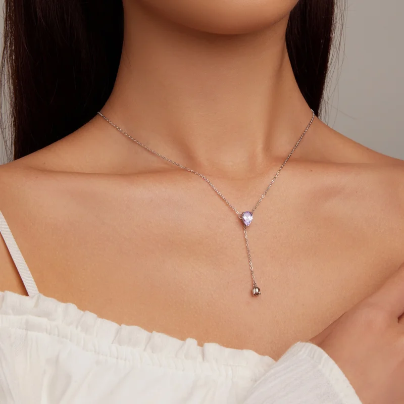 (afbeelding voor) Pandora Stijl Amethist Ketting - BSN271 - Bekijken 7