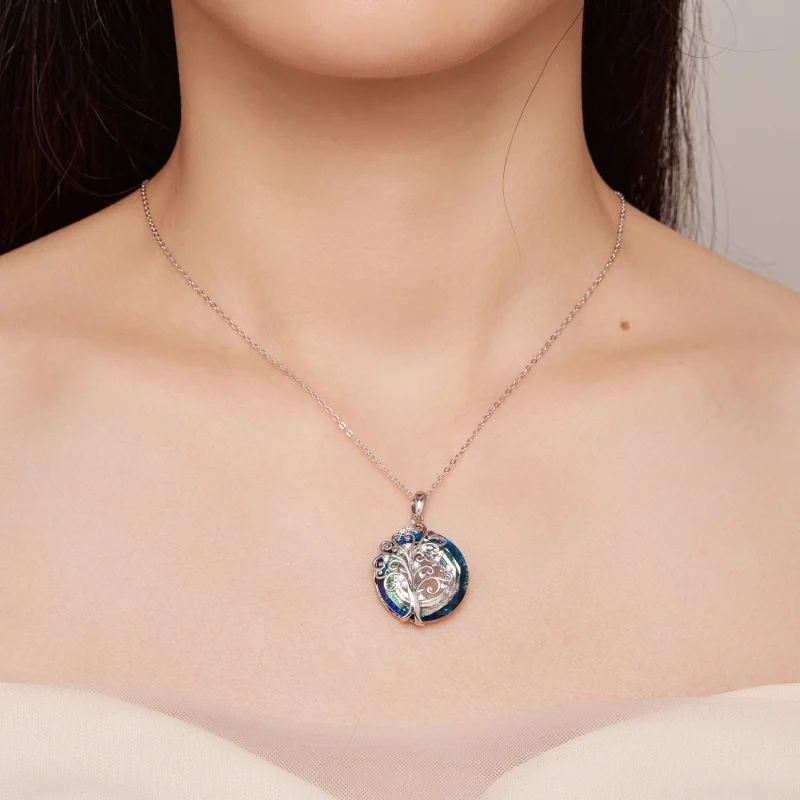 (afbeelding voor) Pandora Stijl Familie Cirkel Ketting - BSN315 - Bekijken 9