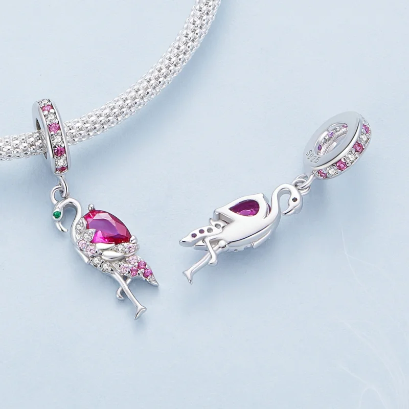 (afbeelding voor) Pandora-stijl Flamingo-bedel - BSC833 - Bekijken 4