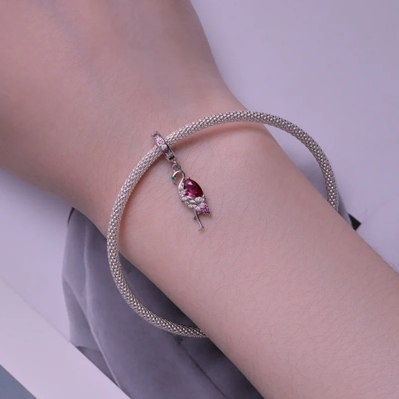 (afbeelding voor) Pandora-stijl Flamingo-bedel - BSC833 - Bekijken 5