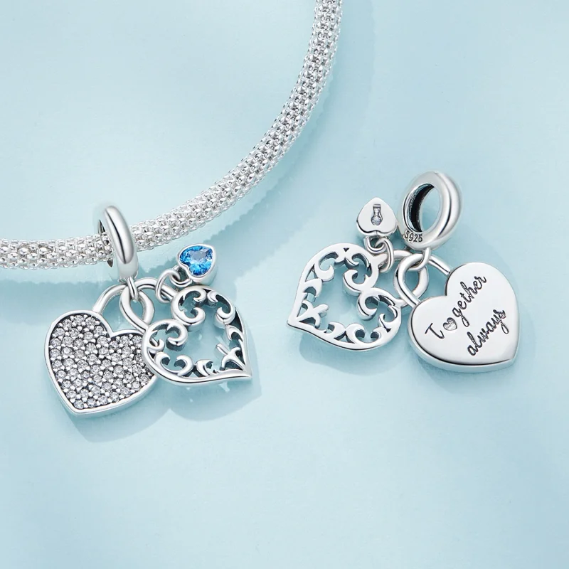 (afbeelding voor) Pandora-stijl Hartvormige Bedel met Interlocking Design - SCC2502 - Bekijken 4