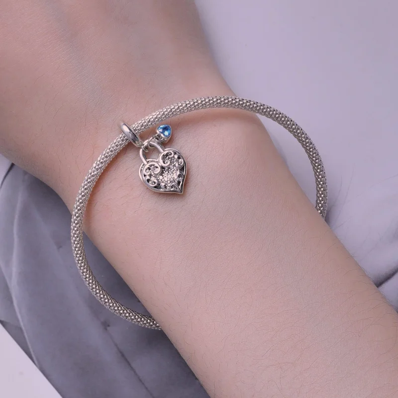 (afbeelding voor) Pandora-stijl Hartvormige Bedel met Interlocking Design - SCC2502 - Bekijken 5