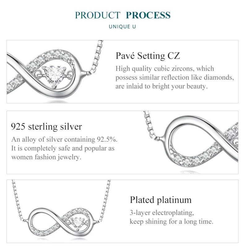 (afbeelding voor) Pandora Stijl Infinity Ketting - BSN276 - Bekijken 6