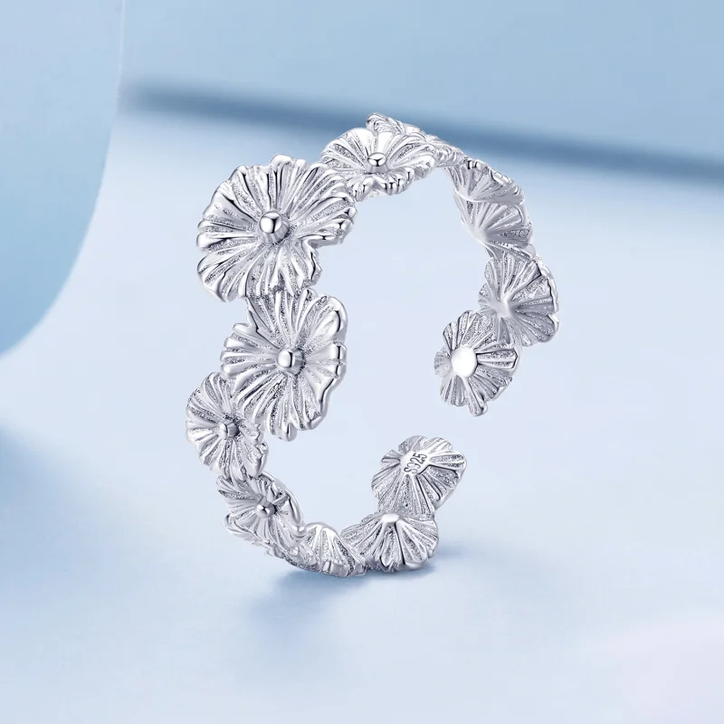 (afbeelding voor) Pandora-stijl Klassieke Daisy Bloem Band Ring - BSR382 - Bekijken 2