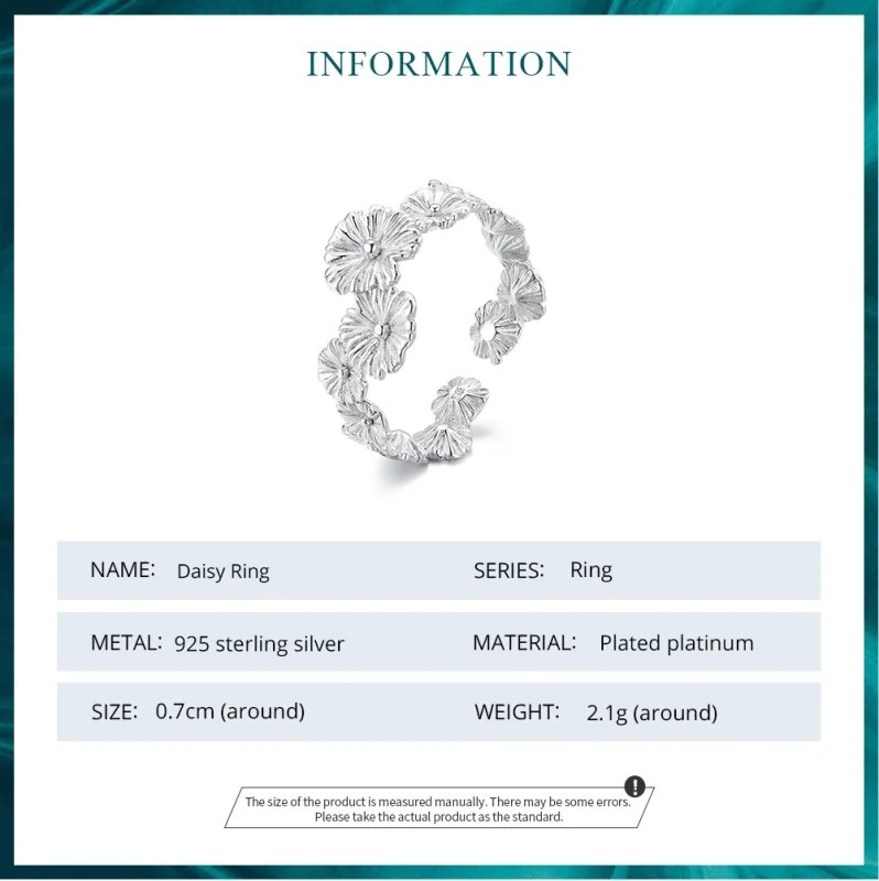 (afbeelding voor) Pandora-stijl Klassieke Daisy Bloem Band Ring - BSR382 - Bekijken 6