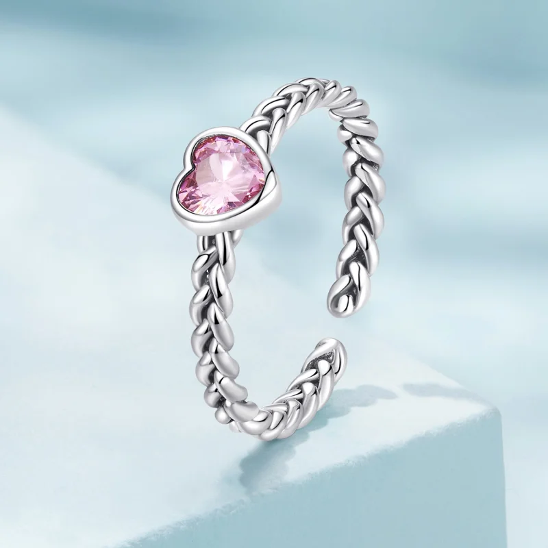 (afbeelding voor) Pandora Stijl Roze Hart Ring - SCR865 - Bekijken 2