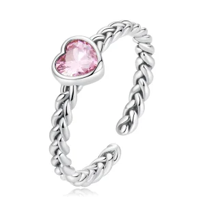(afbeelding voor) Pandora Stijl Roze Hart Ring - SCR865