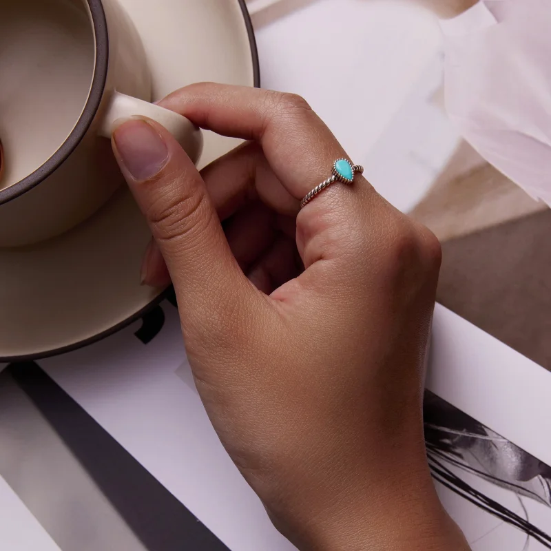 (afbeelding voor) Pandora stijl Traanvormige Ring - BSR247 - Bekijken 11