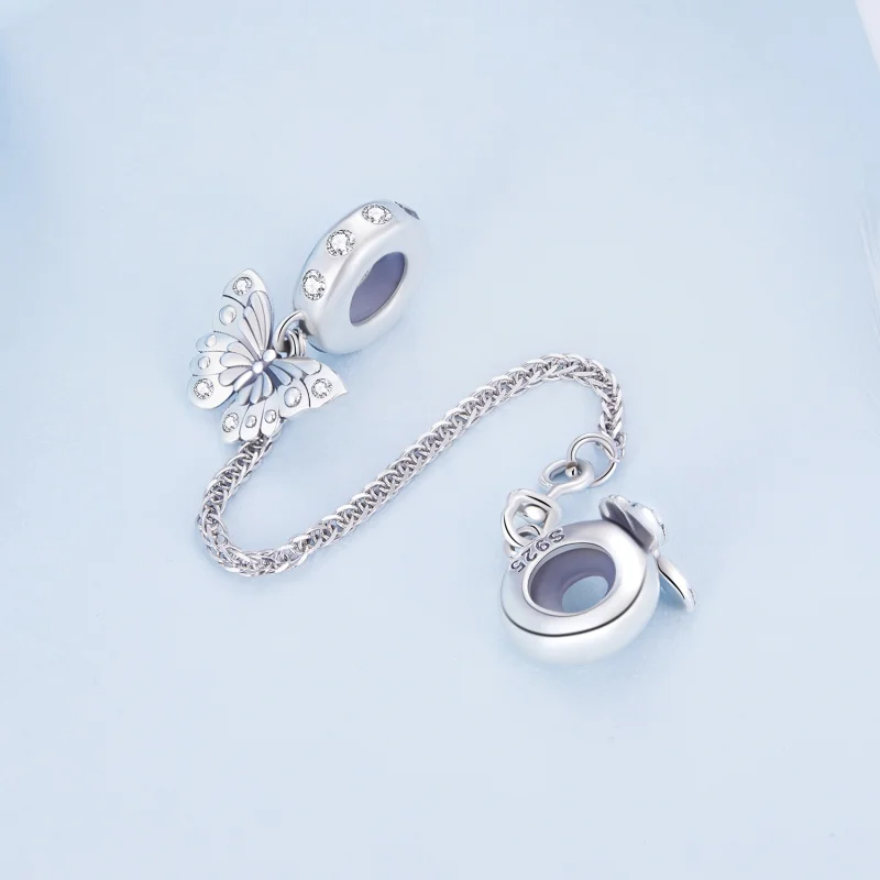 (afbeelding voor) Pandora-stijl Veiligheidsketting met Vlinder - BSC801 - Bekijken 3
