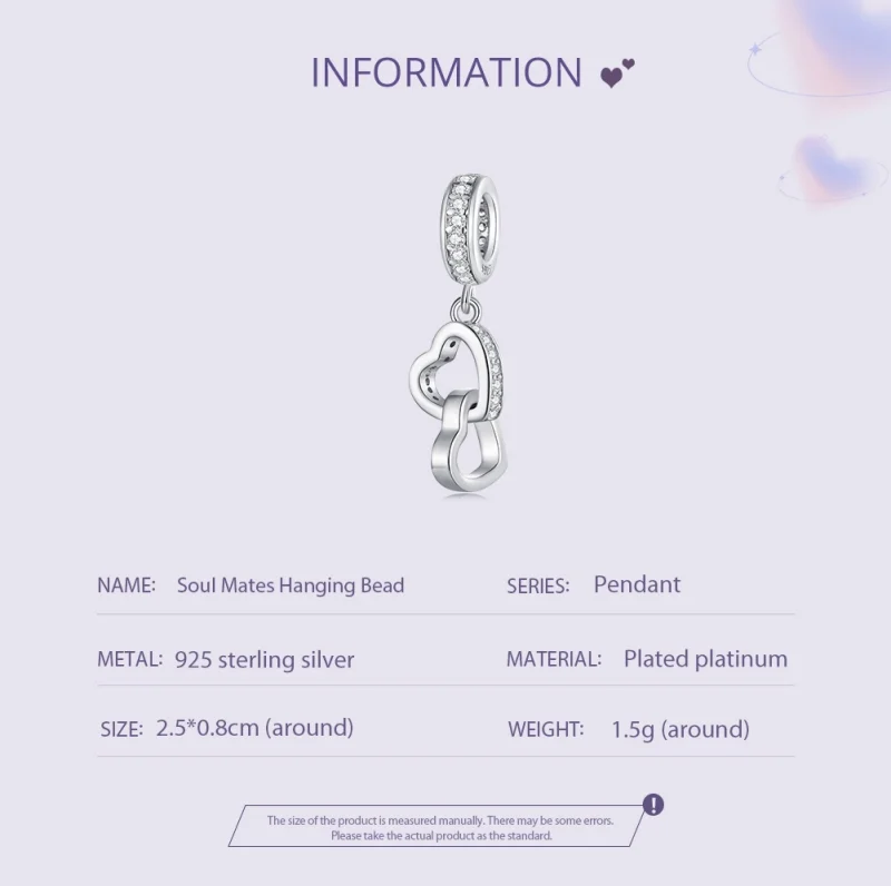 (afbeelding voor) Pandora-stijl verstrengelde hartenbedel - SCC2455 - Bekijken 5