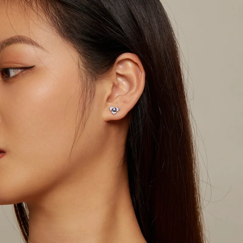 (afbeelding voor) Pandora-stijl Viooltjesoorbellen - BSE860 - Bekijken 5