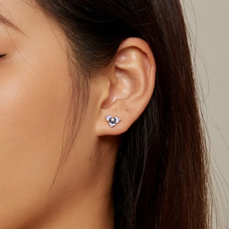 (afbeelding voor) Pandora-stijl Viooltjesoorbellen - BSE860 - Bekijken 7