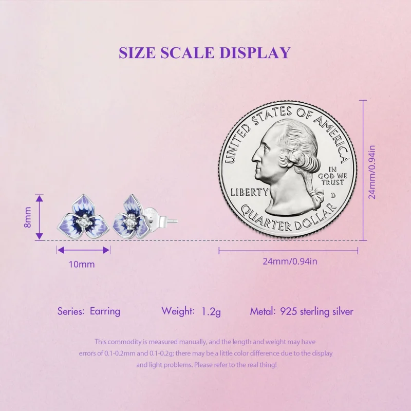 (afbeelding voor) Pandora-stijl Viooltjesoorbellen - BSE860 - Bekijken 8