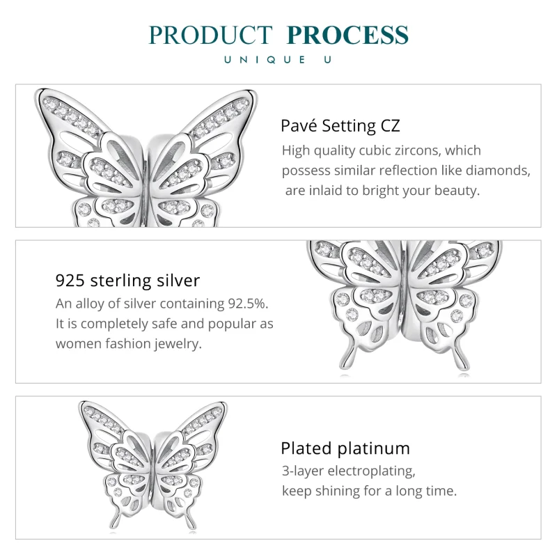 (afbeelding voor) Pandora-stijl vlinder spacer bedel - BSC823 - Bekijken 6