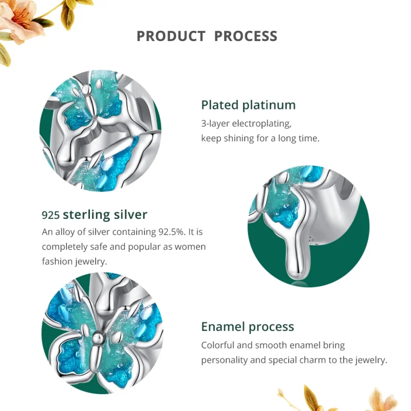 (afbeelding voor) Pandora-stijl vlinder tussenzetsel bedel - BSC789 - Bekijken 5