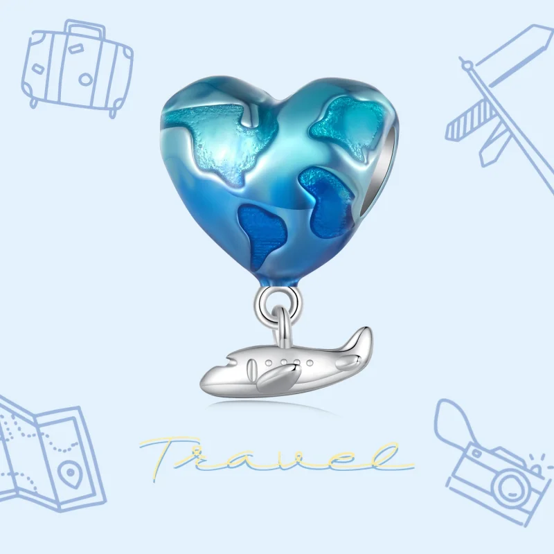 (afbeelding voor) Pandora Stijl Wereldbol Bedel - SCC2481 - Bekijken 3