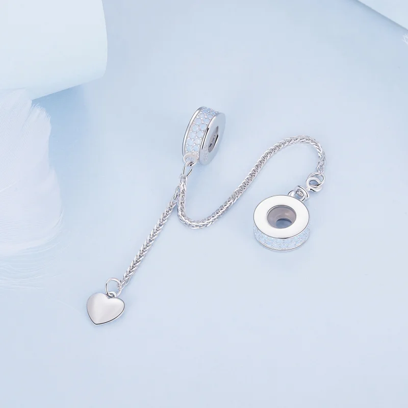 (afbeelding voor) Pandora Stijl Zilveren Hart Veiligheidsketting - BSC795 - Bekijken 3