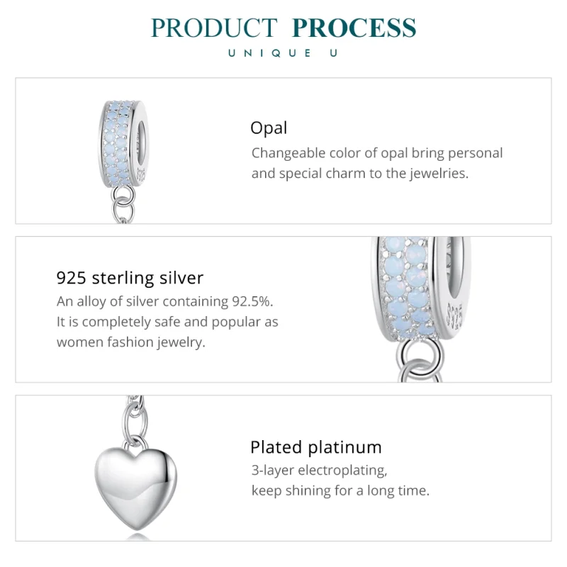 (afbeelding voor) Pandora Stijl Zilveren Hart Veiligheidsketting - BSC795 - Bekijken 6