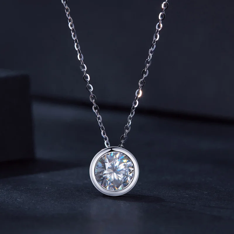 (afbeelding voor) Pandora-stijl 1Ct Moissanite Ketting (Eén Certificaat) - MSN021 - Bekijken 3