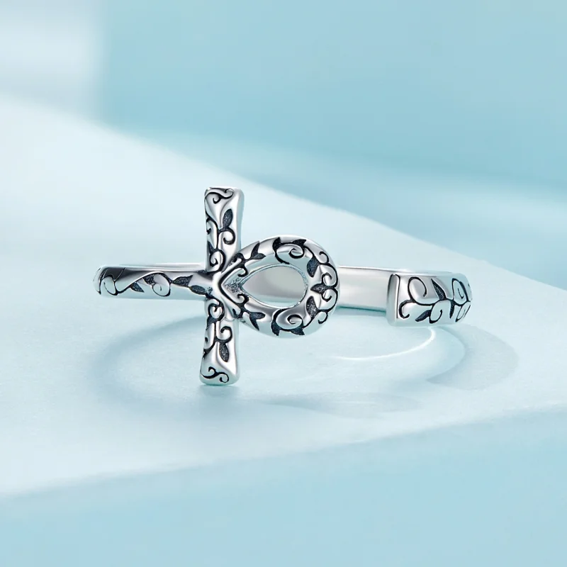 (afbeelding voor) Pandora Stijl Ankh Kruis Open Ring - SCR972-E - Bekijken 3