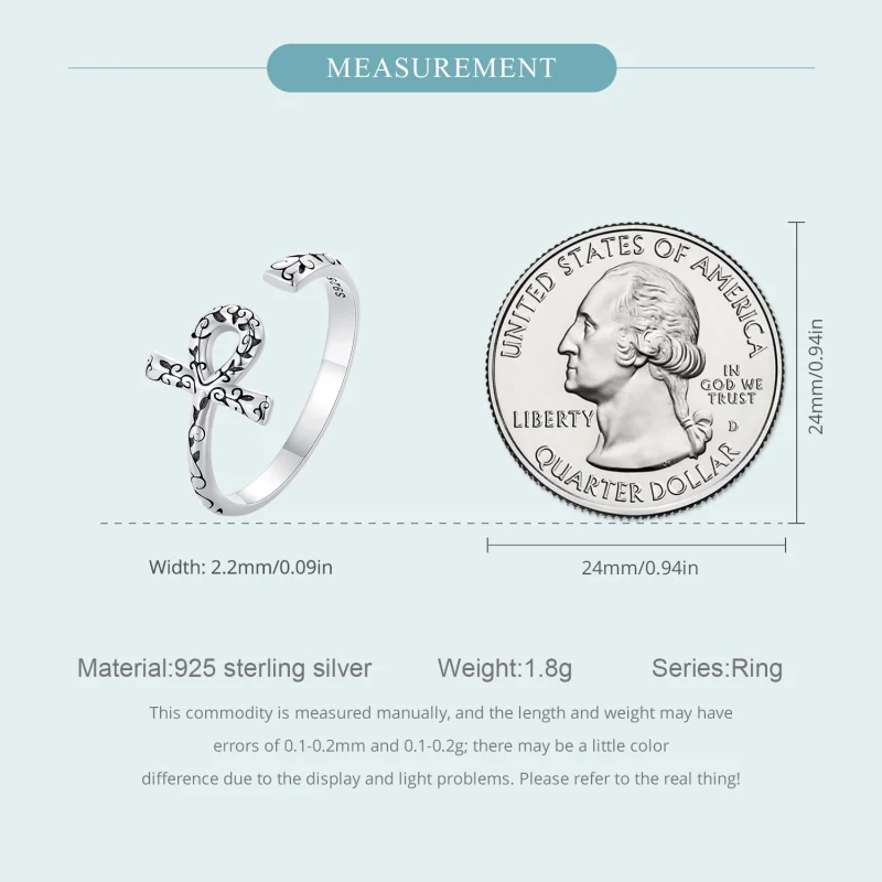 (afbeelding voor) Pandora Stijl Ankh Kruis Open Ring - SCR972-E - Bekijken 5