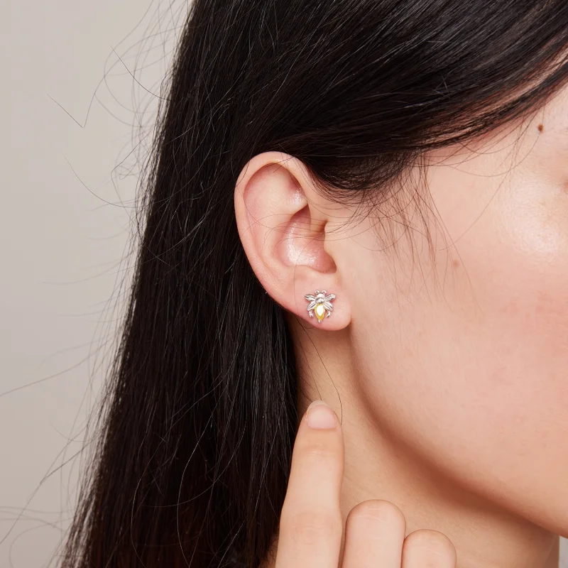 (afbeelding voor) Pandora-stijl Bijen Twee Draag Studs Oorbellen - SCE1580 - Bekijken 6