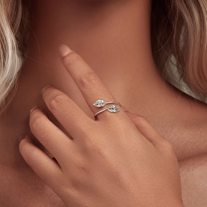 (afbeelding voor) Pandora Stijl Blad Openingsring - SCR975-E - Bekijken 4