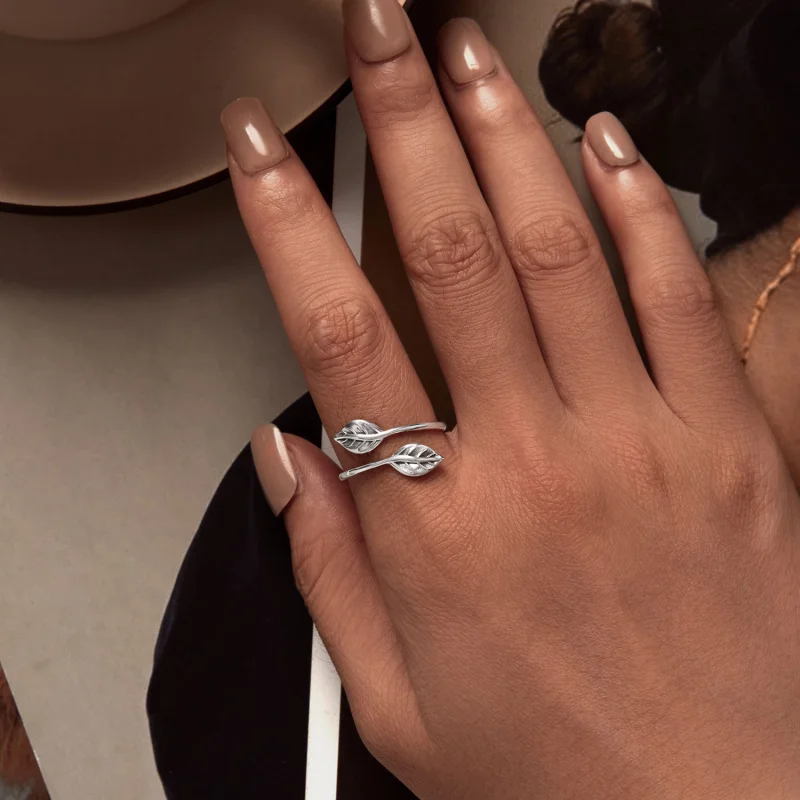 (afbeelding voor) Pandora Stijl Blad Openingsring - SCR975-E - Bekijken 5