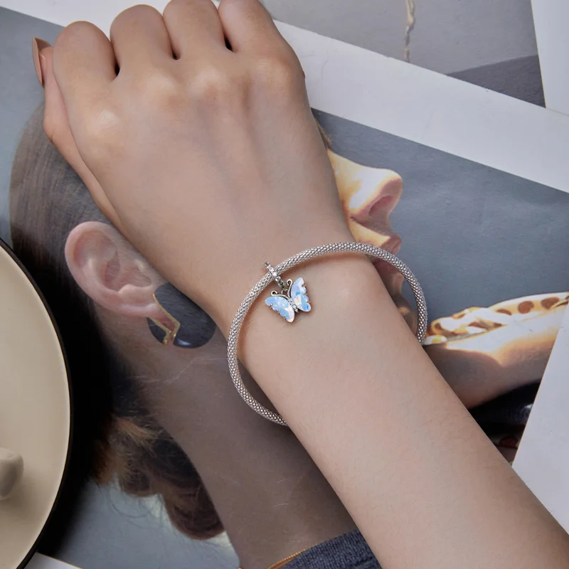 (afbeelding voor) Pandora-stijl Blauwe Aurora Vlinder Hanger - SCC2305 - Bekijken 5