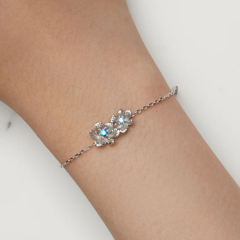 (afbeelding voor) Pandora Stijl Blauwe Bloem Ketting Armband - BSB138 - Bekijken 7