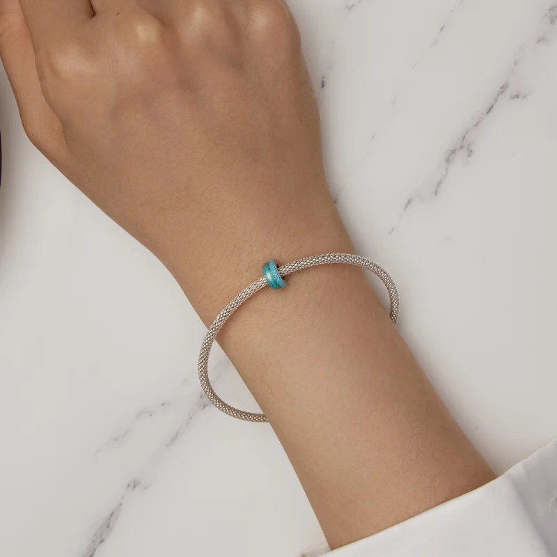 (afbeelding voor) Pandora-stijl Blauwe Dubbele Laag Siliconen Spacer - BSC883-TQ - Bekijken 6