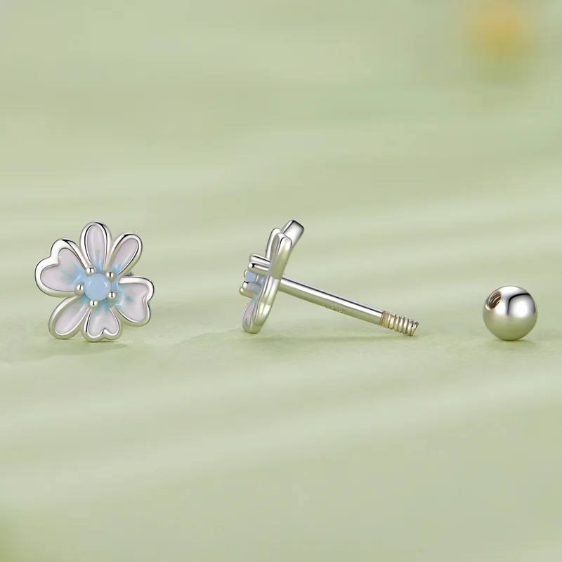 (afbeelding voor) Pandora-stijl Bloem Studs Oorbellen - SCE1572 - Bekijken 3