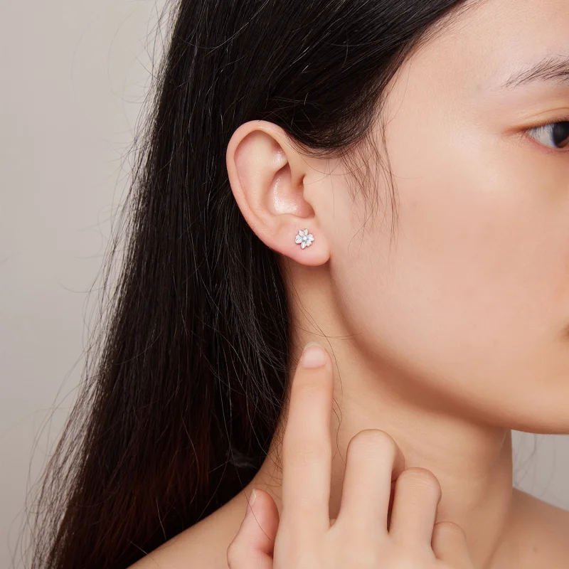 (afbeelding voor) Pandora-stijl Bloem Studs Oorbellen - SCE1572 - Bekijken 6