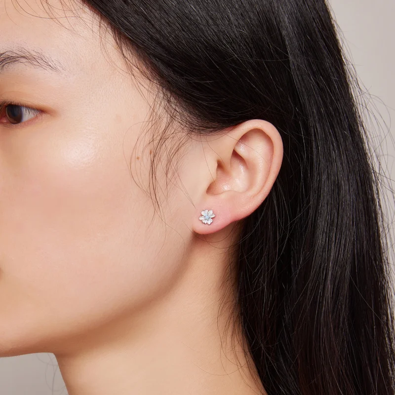 (afbeelding voor) Pandora-stijl Bloem Studs Oorbellen - SCE1572 - Bekijken 7