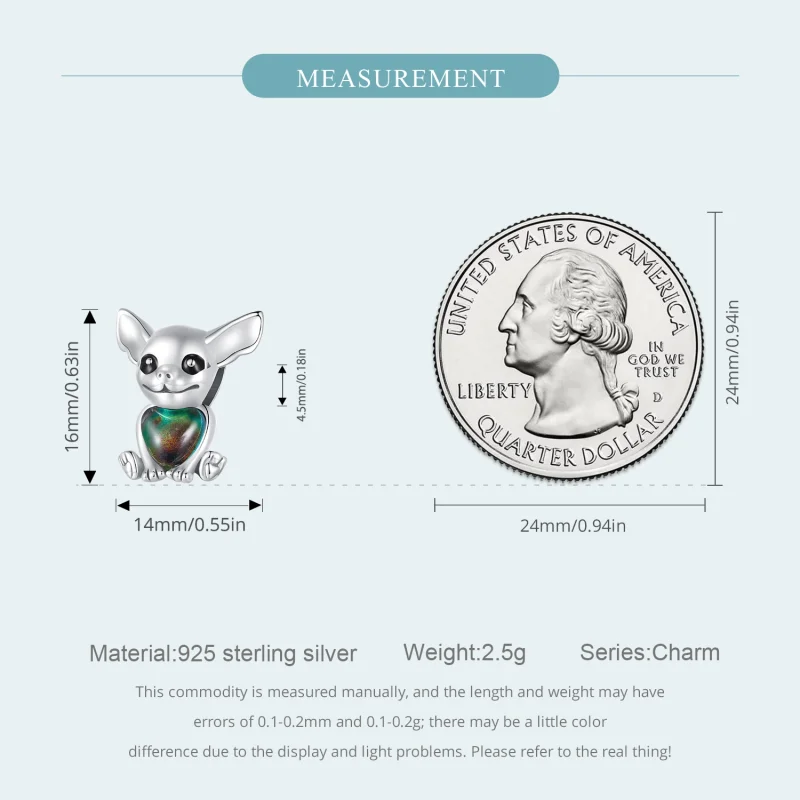 (afbeelding voor) Pandora-stijl Chihuahua-bedel - SCC2601 - Bekijken 5