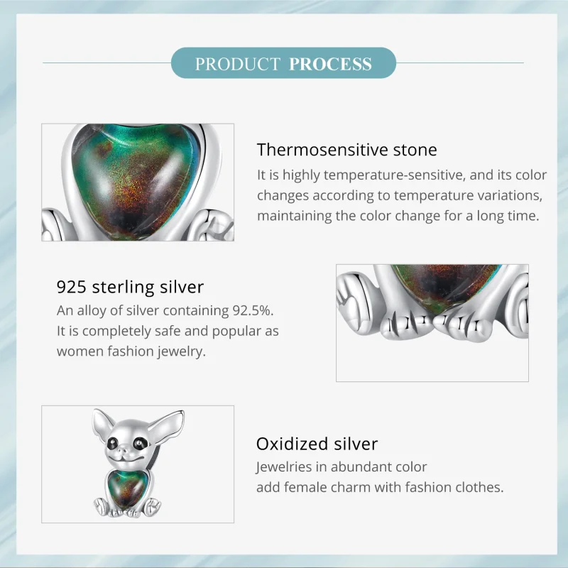 (afbeelding voor) Pandora-stijl Chihuahua-bedel - SCC2601 - Bekijken 6