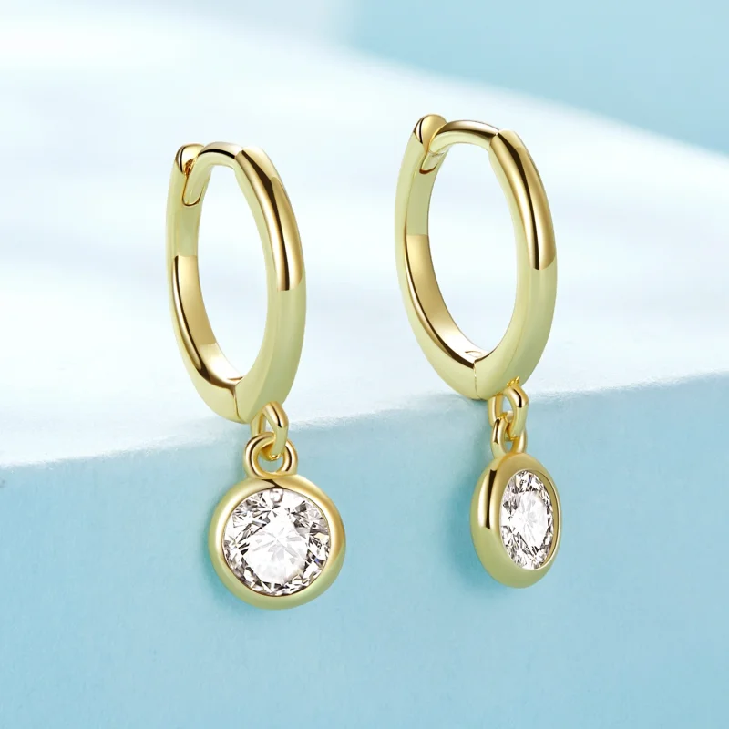 (afbeelding voor) Pandora-stijl Cirkel Zirkonia Hoepel Oorbellen - SCE830-B - Bekijken 2