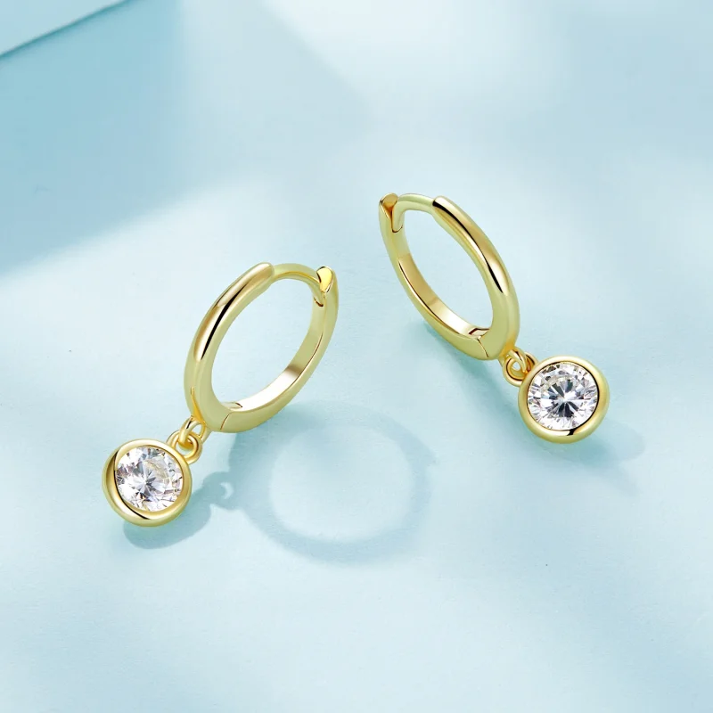 (afbeelding voor) Pandora-stijl Cirkel Zirkonia Hoepel Oorbellen - SCE830-B - Bekijken 3