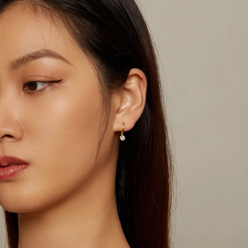 (afbeelding voor) Pandora-stijl Cirkel Zirkonia Hoepel Oorbellen - SCE830-B - Bekijken 6