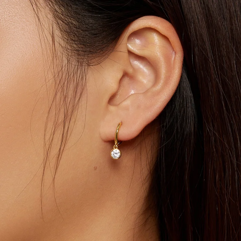 (afbeelding voor) Pandora-stijl Cirkel Zirkonia Hoepel Oorbellen - SCE830-B - Bekijken 7