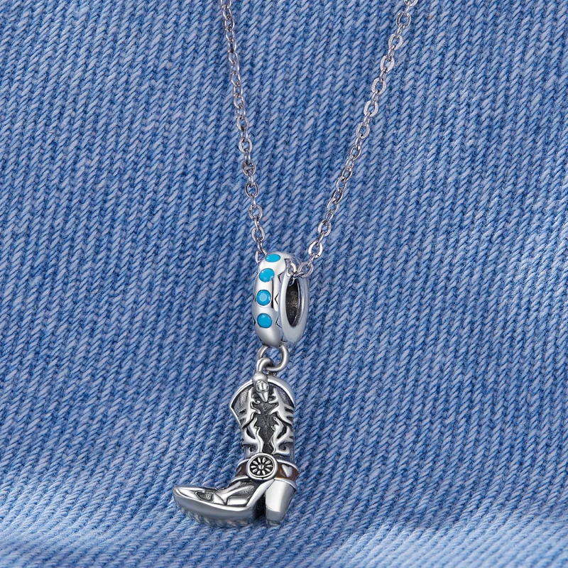 (afbeelding voor) Pandora Stijl Cowboy Leren Laarzen Hanger - SCC2566 - Bekijken 2