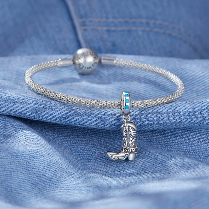 (afbeelding voor) Pandora Stijl Cowboy Leren Laarzen Hanger - SCC2566 - Bekijken 3