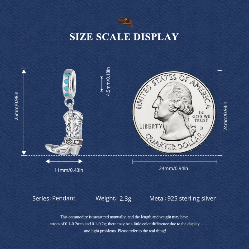 (afbeelding voor) Pandora Stijl Cowboy Leren Laarzen Hanger - SCC2566 - Bekijken 7